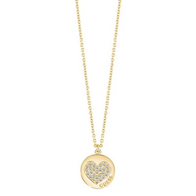 Gold plated heart necklace features ubn82051